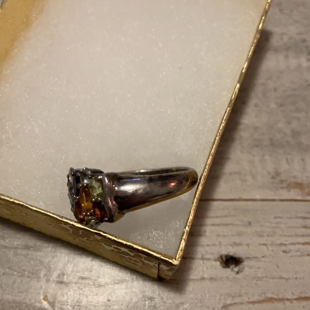 Sterling Multi-Gemstone Party Ring - image 8